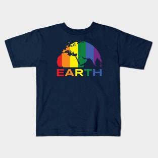 Planet Earth Rainbow Colours Kids T-Shirt